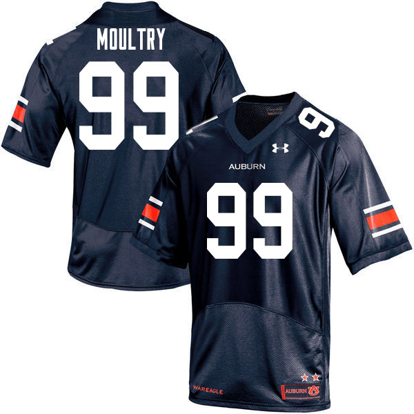Men #99 T.D. Moultry Auburn Tigers College Football Jerseys Sale-Navy